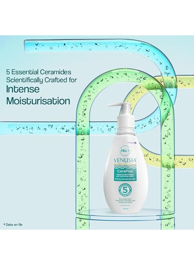 Venusia Ceraplus Lotion for Dry Skin - 5 Essential Ceramides for Deep moisturization & barrier repair I With Oat oil & oat extract,Hyaluronic Acid I Fragrance free body lotion I300gm - Image 4